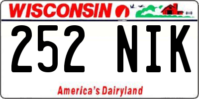 WI license plate 252NIK