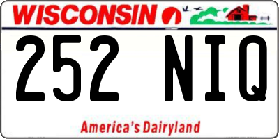 WI license plate 252NIQ
