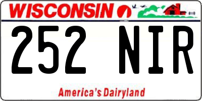 WI license plate 252NIR