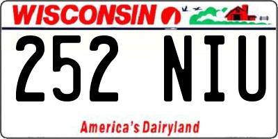 WI license plate 252NIU