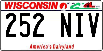 WI license plate 252NIV