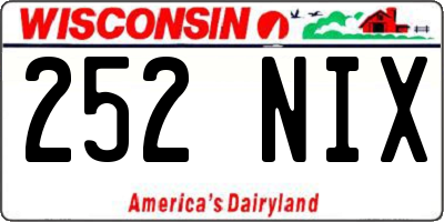 WI license plate 252NIX
