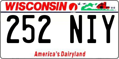 WI license plate 252NIY