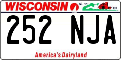 WI license plate 252NJA