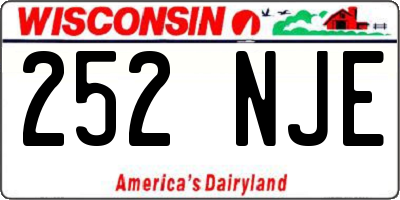 WI license plate 252NJE