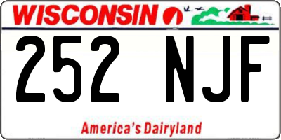 WI license plate 252NJF