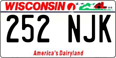 WI license plate 252NJK