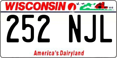 WI license plate 252NJL