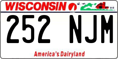 WI license plate 252NJM