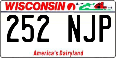 WI license plate 252NJP