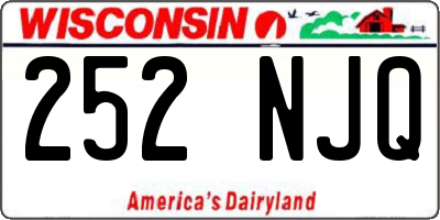 WI license plate 252NJQ