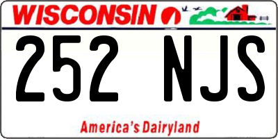 WI license plate 252NJS