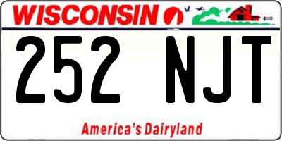 WI license plate 252NJT