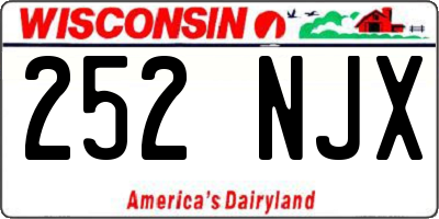 WI license plate 252NJX