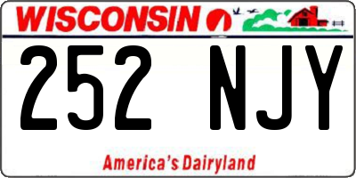 WI license plate 252NJY