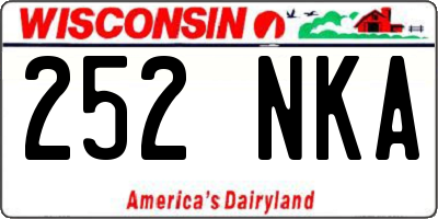 WI license plate 252NKA