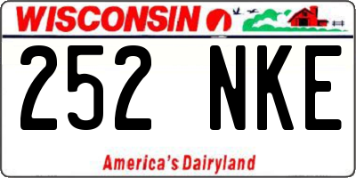 WI license plate 252NKE
