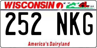 WI license plate 252NKG