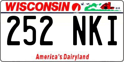 WI license plate 252NKI