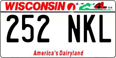 WI license plate 252NKL