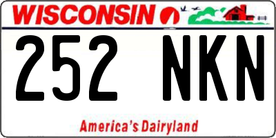 WI license plate 252NKN