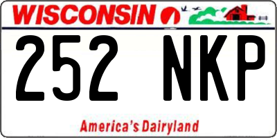 WI license plate 252NKP