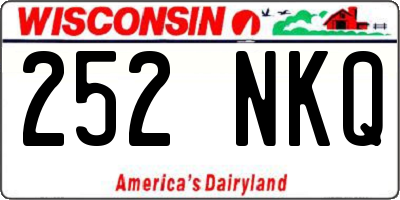 WI license plate 252NKQ