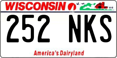 WI license plate 252NKS
