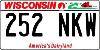 WI license plate 252NKW