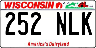 WI license plate 252NLK