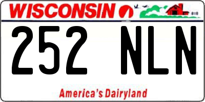 WI license plate 252NLN