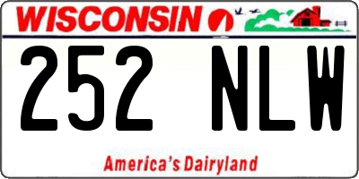 WI license plate 252NLW