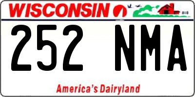 WI license plate 252NMA