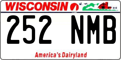 WI license plate 252NMB