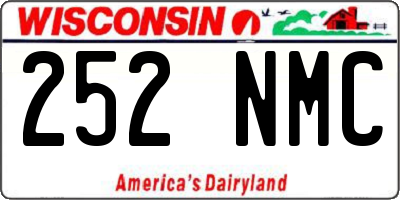 WI license plate 252NMC