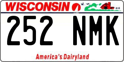WI license plate 252NMK