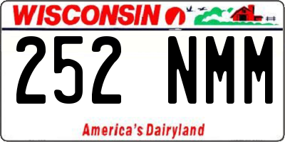 WI license plate 252NMM