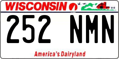 WI license plate 252NMN
