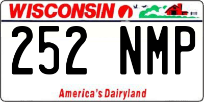 WI license plate 252NMP