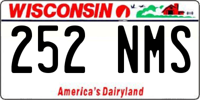 WI license plate 252NMS