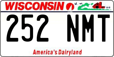 WI license plate 252NMT