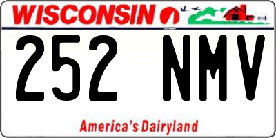 WI license plate 252NMV