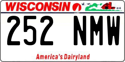 WI license plate 252NMW