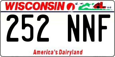 WI license plate 252NNF