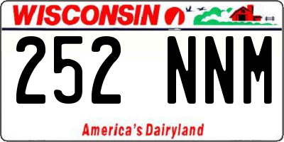 WI license plate 252NNM
