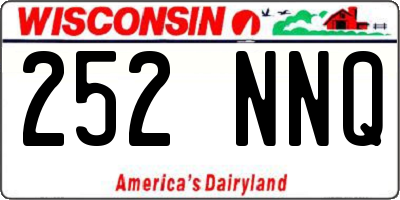 WI license plate 252NNQ