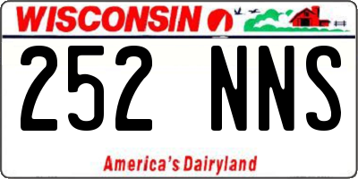 WI license plate 252NNS