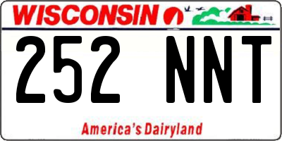 WI license plate 252NNT
