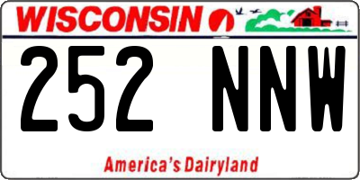WI license plate 252NNW