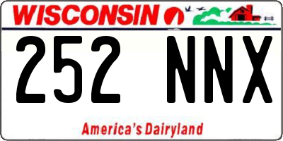 WI license plate 252NNX